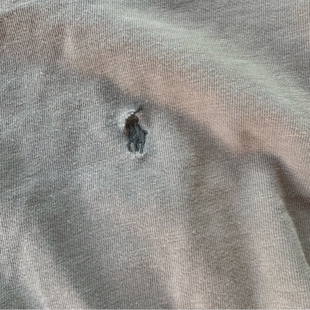 VTG Polo Ralph Lauren Olive Green Thermal Lined Crewneck Sweatshirt XL - Picture 4 of 8